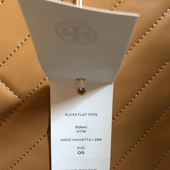 Authentic Tory Burch Alexa chevron flat chain tote - Picture 6 of 8